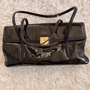 Salvatore Ferragamo Black Patent Leather Handbag